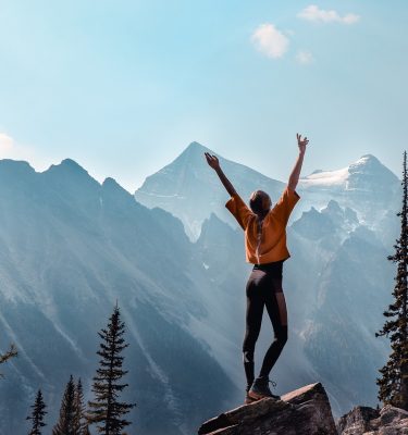 mountains, canada, girl